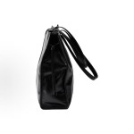 PRADA Enamel metal triangular logo Tote bag, Tote bag, shopping bag, handbag, large size for women, black